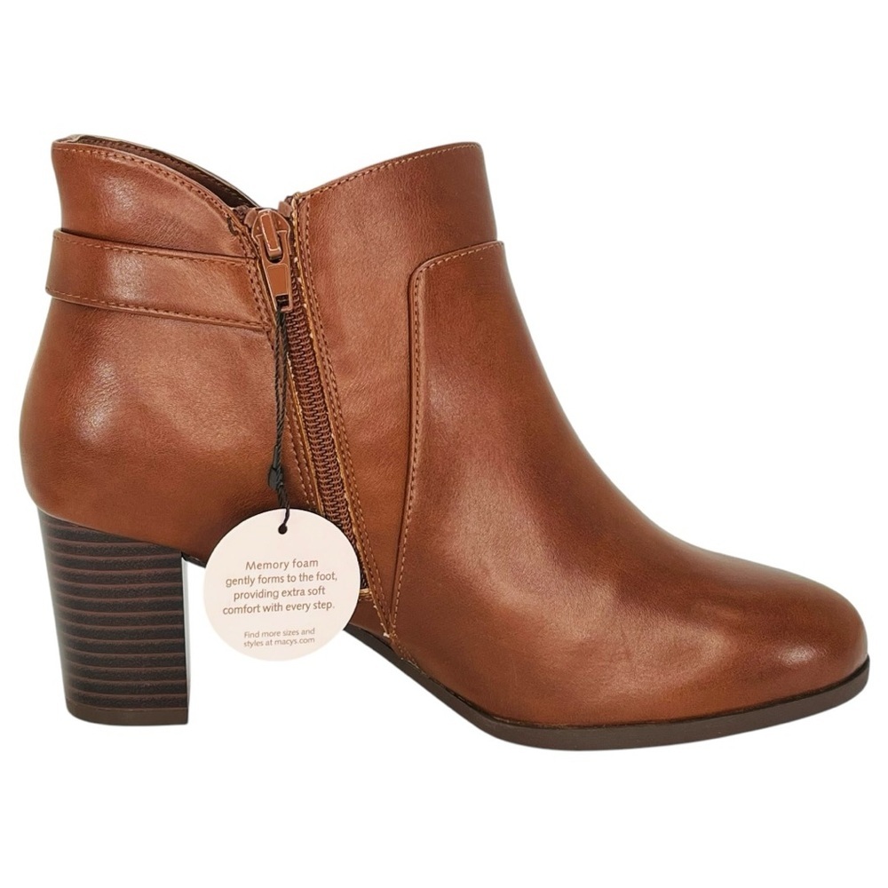 Giani Bernini Artemyss Brown Faux Leather Womens Ankle Boots Size 8.5W - Picture 4 of 13